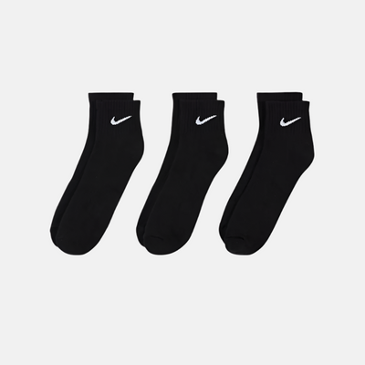 Nike Everyday Cushioned Training Ankle Socks (3 Pairs) -Black/White