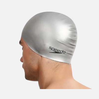 Speedo Flat Silicon Adult Cap -Silver
