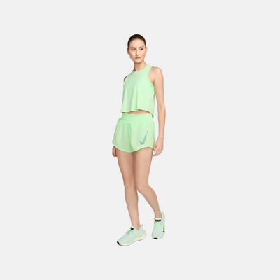 Nike One Women's Dri-FIT Mid-Rise 8cm (approx.) Brief-Lined Shorts -Vapour Green/Bicoastal