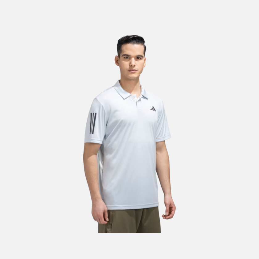 Adidas Club 3 Stripes Men's Tennis Polo T-shirt -Halo Blue
