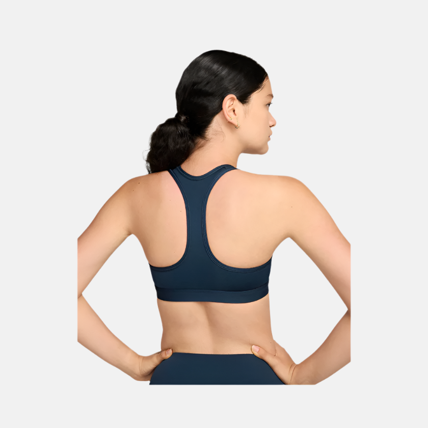 Nike Swoosh Medium-Support Padded Women's Sports Bra -Armoury Navy/White