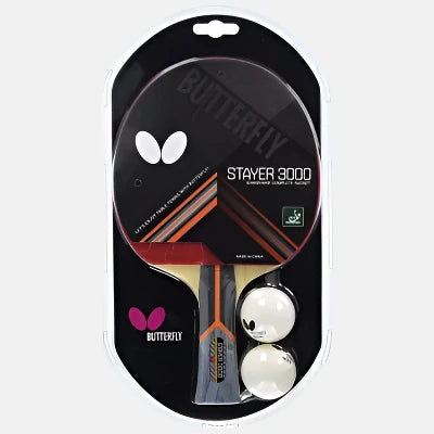 Butterfly Stayer 3000 Table Tennis Racket  With 2 TT Balls