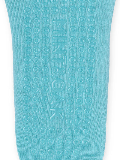 Pilates Open Toe Women's Socks Free Size -Light Blue/Black