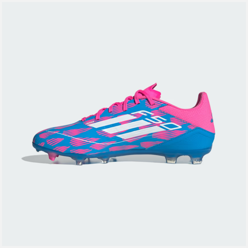 Adidas F50 League Firm/Multi-Ground Men's Football Shoes -Solar Blue/Cloud White/Solar Pink