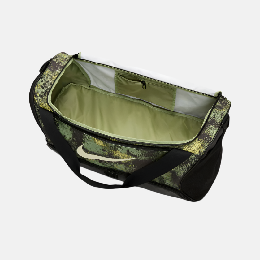 Nike Brasilia Duffel Bag 60L -Oil Green/Black/Coconut Milk