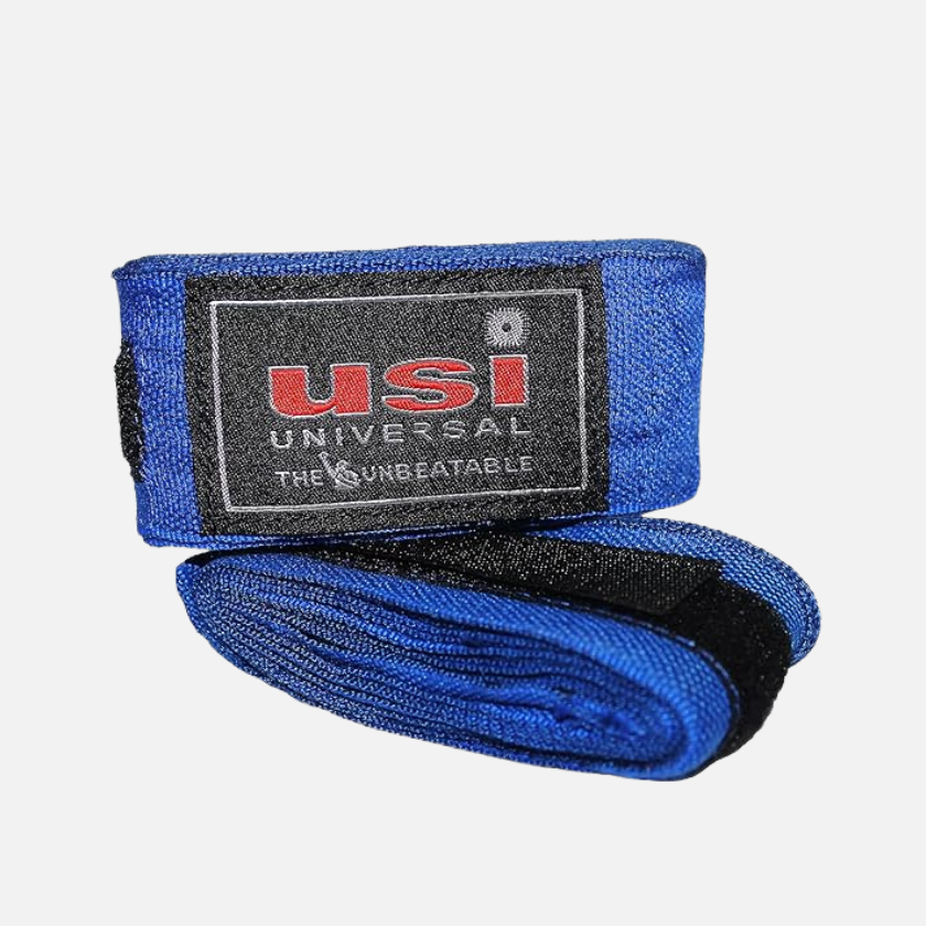 USI Universal Cotton Hand Wraps and Support 4.55m (180") -Black/Blue/Red