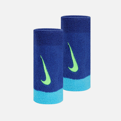 Nike Swoosh Double Wide Unisex Wristband -Hyper Royal/Green