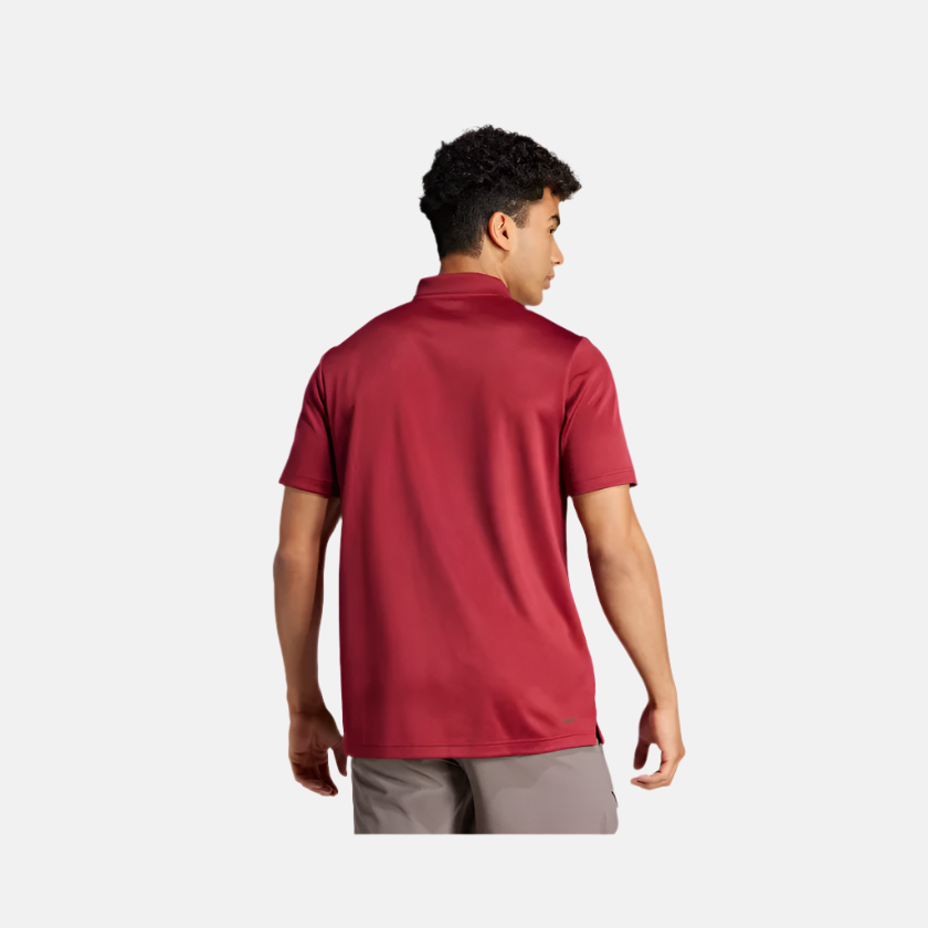 Adidas Train Essentials Men's Training Polo T-shirt -Collegiate Burgundy