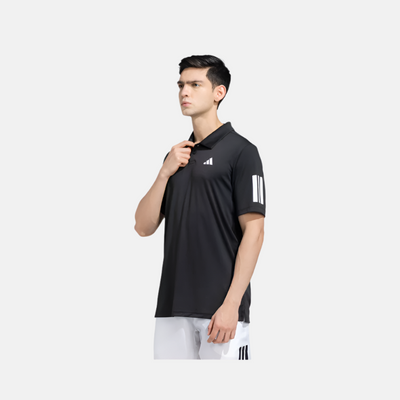 Adidas 3 Stripes Men's Tennis Polo T-shirt -Black