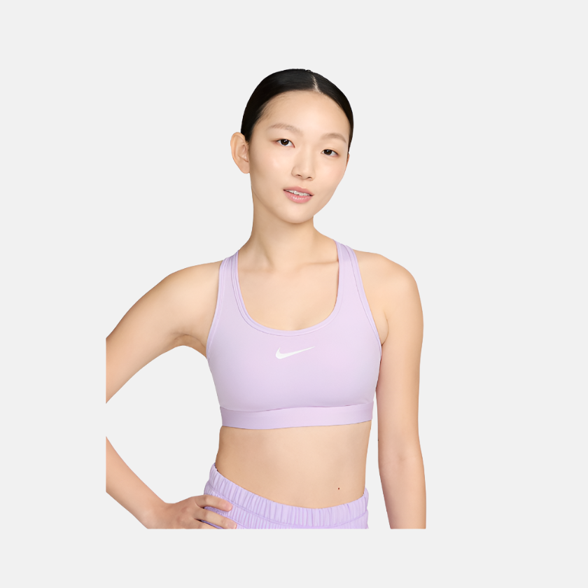 Nike Swoosh Medium-Support Women's Padded Sports Bra - Violet Mist/White