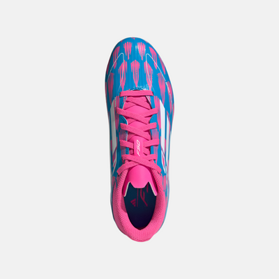 Adidas F50 League Firm/Multi-Ground Kids Unisex Football Shoes (8-14 Year) -Solar Blue/Cloud White/Solar Pink