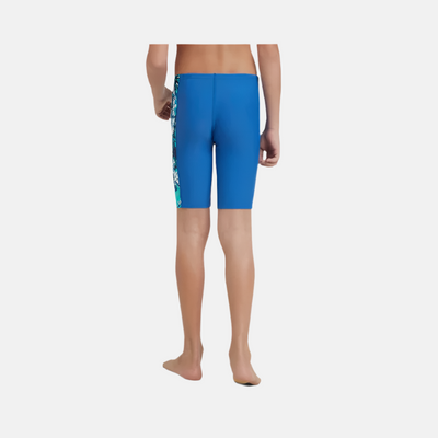 Speedo Enduraflex Side Panel Digital Print Boy's Jammer -Turkish Sea/Peacoat/Picton Blue