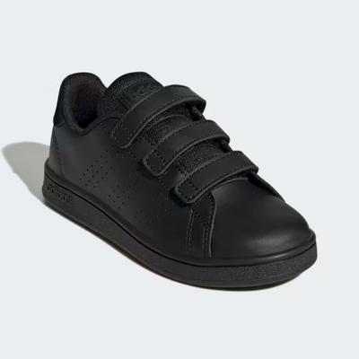 Adidas Advantage Court Hook and Loop Kids Unisex Shoes (4-7 YEAR) -Core Black/Core Black/Grey Six