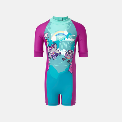 Speedo Endurance10 Essential All In One Girl's  Legsuit -Diva/Neon Violet/Arctic Glass