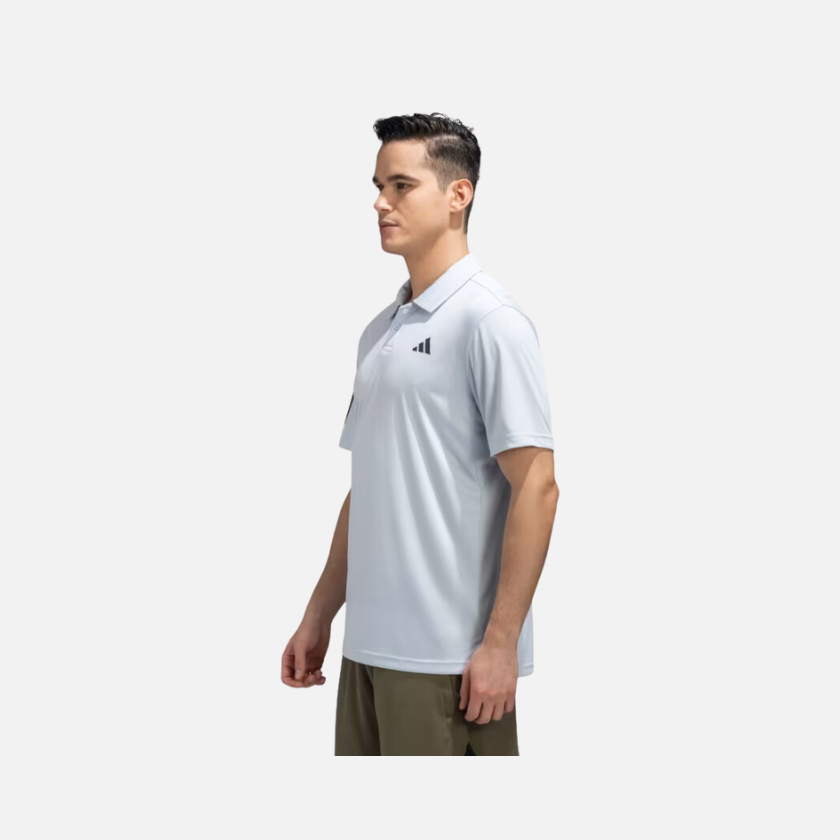 Adidas Club 3 Stripes Men's Tennis Polo T-shirt -Halo Blue