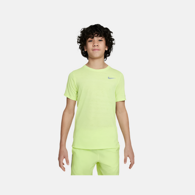 Nike Dri-FIT Miler Older Kids Boy Training Top -Light Lemon Twist