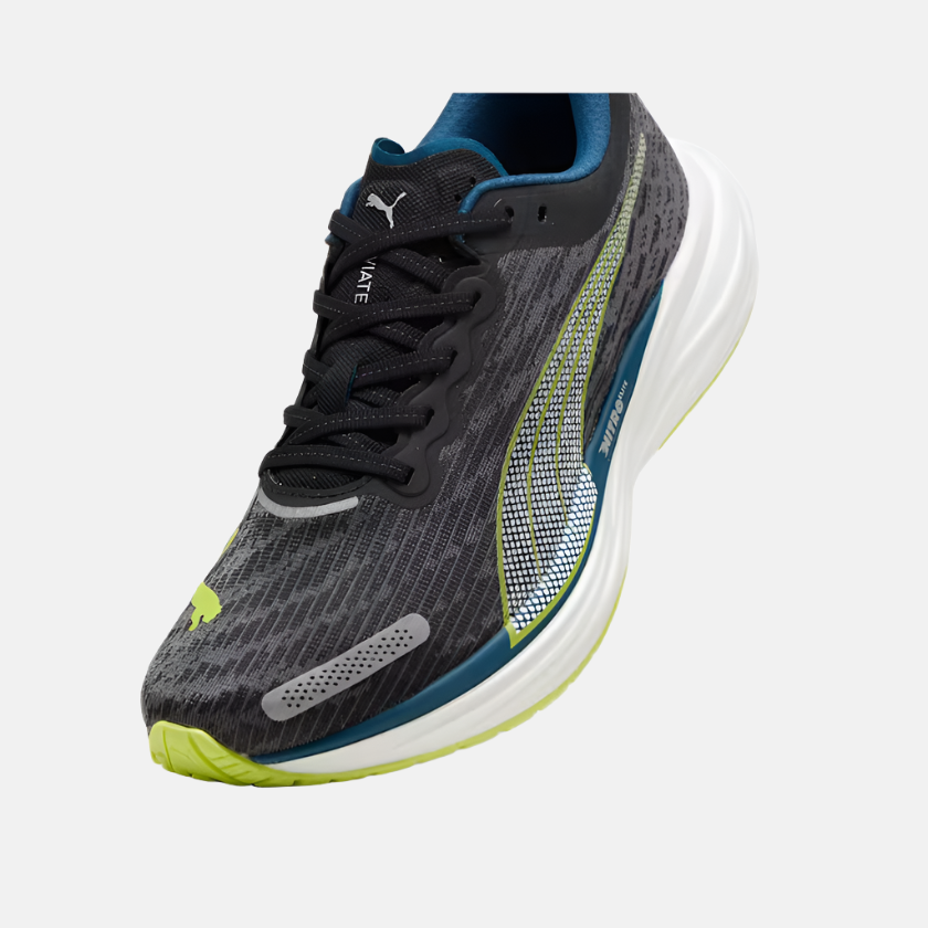 Puma Deviate NITRO 2 Men's Running Shoes -Black/Ocean Tropic/Lime Pow