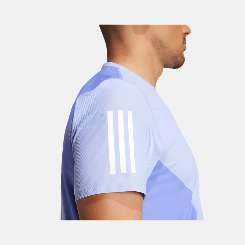 Adidas Own the Run Colorblock Aeroready Men's Running T-shirt -Semi Cobalt Blue/Blue Spark