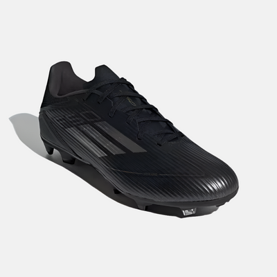 Adidas F50 League Firm/Multi-Ground Football Shoes -Core Black/Iron Metallic/Gold Metallic