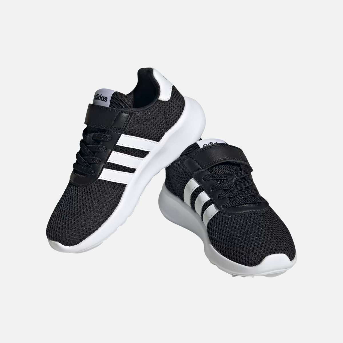 Adidas Lite Racer 3.0 Lifestyle Running Kids Unisex Shoes BOY AND GIRL (4-7 YEAR) -Core Black/Cloud White/Cloud White