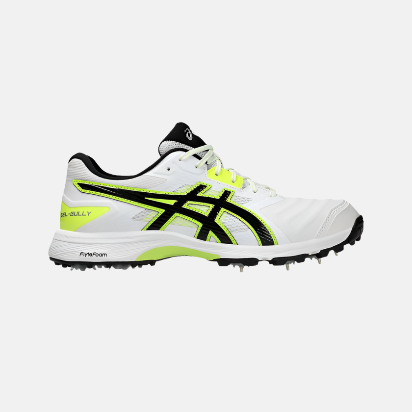 Asics GEL-GULLY 7 Men's Cricket Shoes - White/Safety Yellow