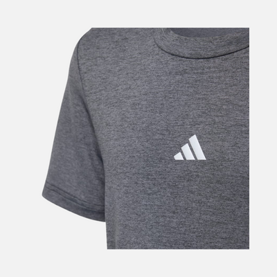 Adidas Training Aeroready Heather Kids Boys T-shirt (5-16 years) - Black/Grey Three/Grey Six/Reflective Silver