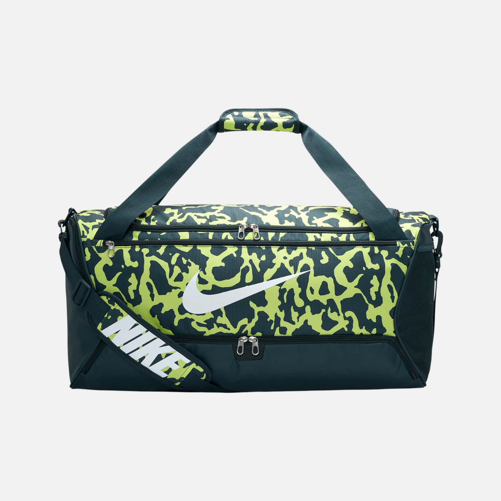 Nike Brasilia Duffel Bag (Medium, 60L) - Deep Jungle/Light Lemon