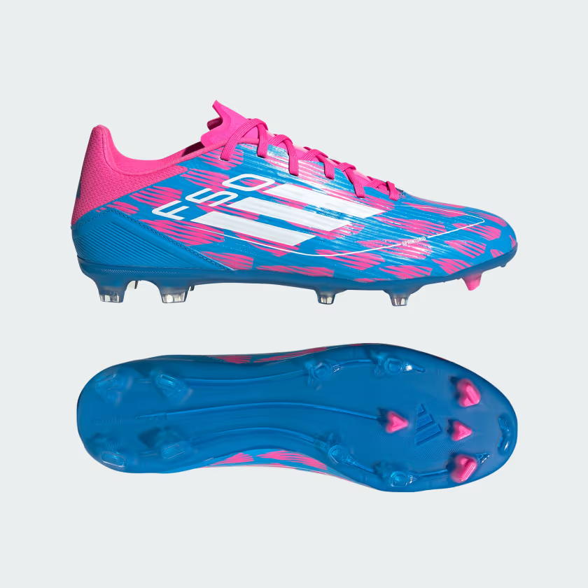 Adidas F50 League Firm/Multi-Ground Men's Football Shoes -Solar Blue/Cloud White/Solar Pink