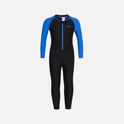 Speedo Color Block All In 1 Kids Boy Swim Suit -Black/Blue