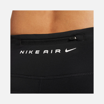 Nike Air Fast Women's Mid-Rise 7/8 Running Leggings with Pockets -Black/Black/White