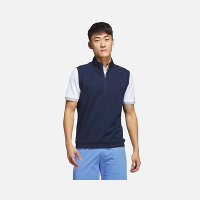 Adidas Elevated 1/4 Zip Pullover Men's Golf Vest - Collegiate Navy