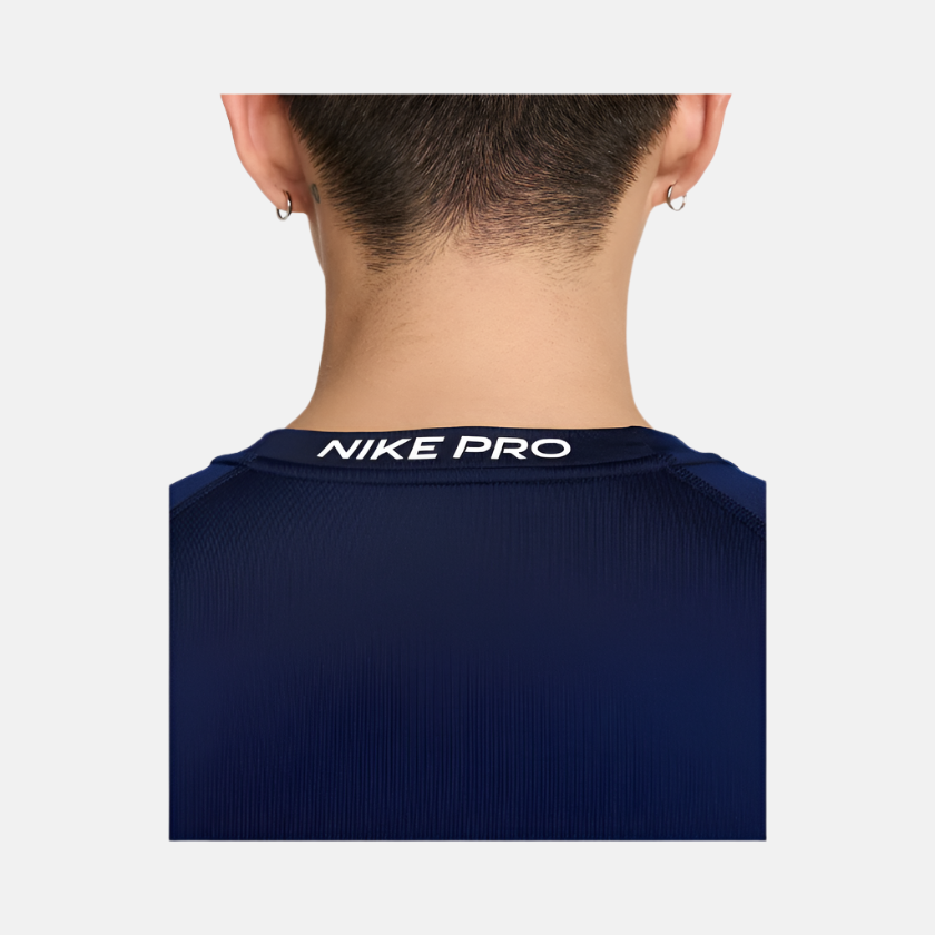 Nike Pro Dri-FIT Tight Short-Sleeve Men's Fitness T-shirt -Blue Void/White