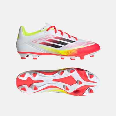 Adidas F50 Club Firm/Multi-Ground Football Shoes -Cloud White/Core Black/Solar Yellow