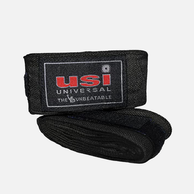 USI Universal Cotton Hand Wraps and Support 4.55m (180") -Black/Blue/Red