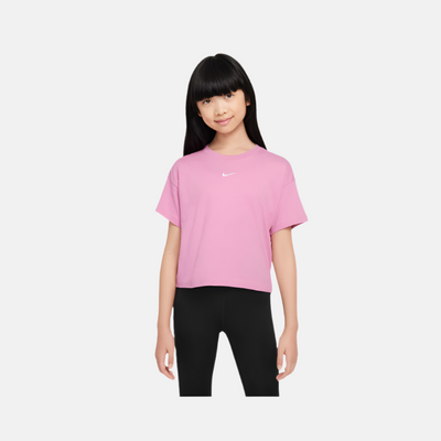 Nike Sportswear Essential Big Kids Girls T-Shirt -Magic Flamingo