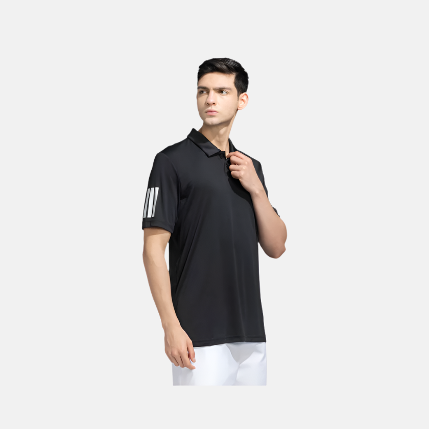 Adidas 3 Stripes Men's Tennis Polo T-shirt -Black