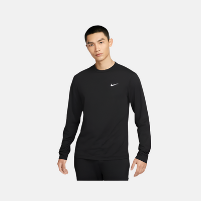 Nike Dri-FIT UV Hyverse Men's Long-Sleeve Fitness Top -Black/White