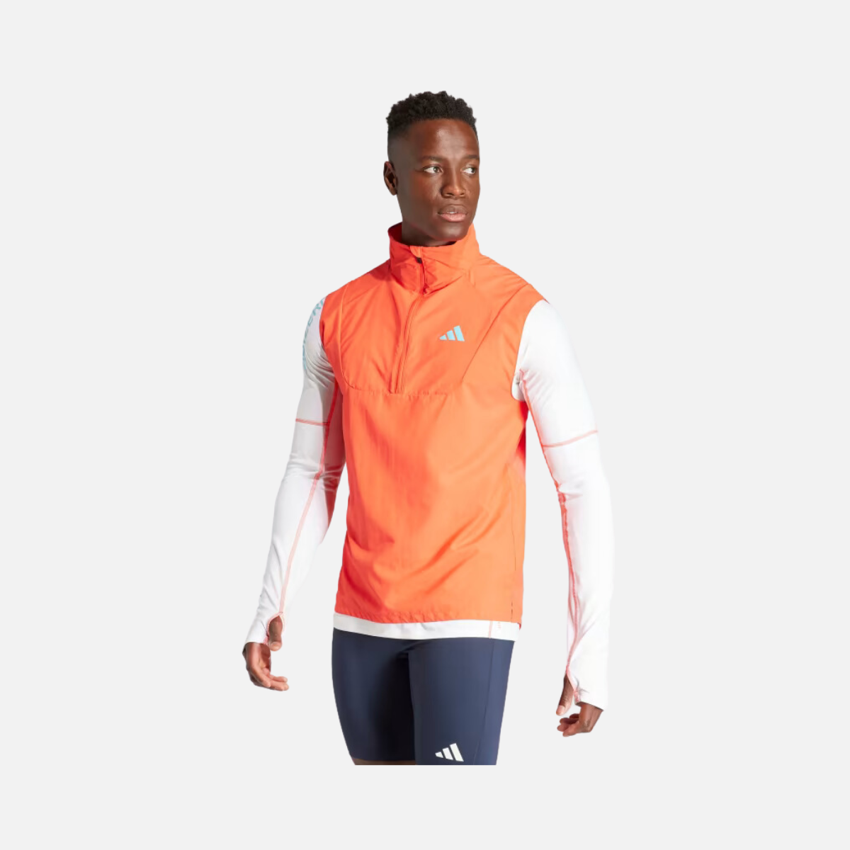 Adidas Adizero Half-Zip Men's Running Vest -Bright Red