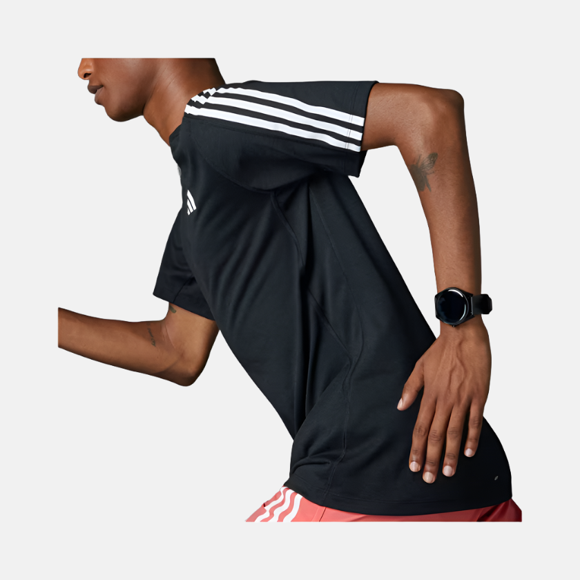 Adidas Own The Run 3 Stripes Men's Running T-shirt -Black