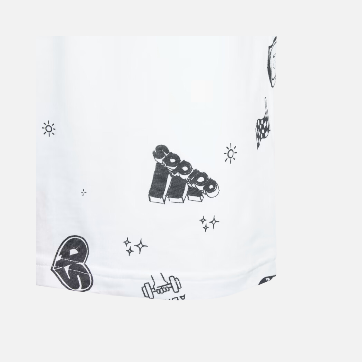 Adidas Allover Print Kids Unise T-shirt (7-16 Years) -White / Black