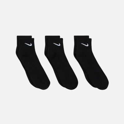 Nike Everyday Cushion Ankle Training Sock (3 Pair) - Black/White