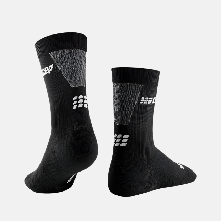 Cep Run Ultralight Mid Cut Men's Compression Socks -Black/Grey