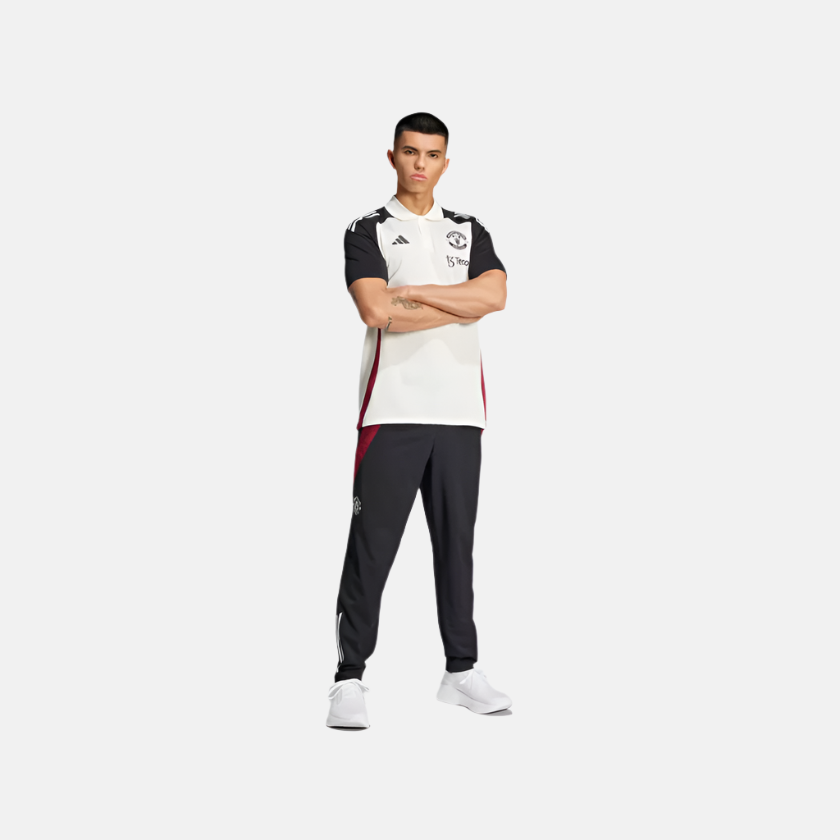 Adidas Manchester United Tiro 24 Men's Polo T-Shirt -Off White/Black