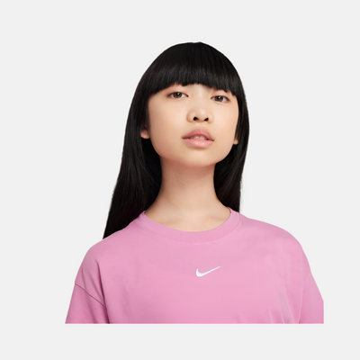 Nike Sportswear Essential Big Kids Girls T-Shirt -Magic Flamingo