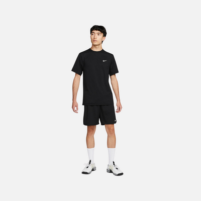 Nike Dri-FIT UV Hyverse Men's Short-Sleeve Fitness Top -Black/White