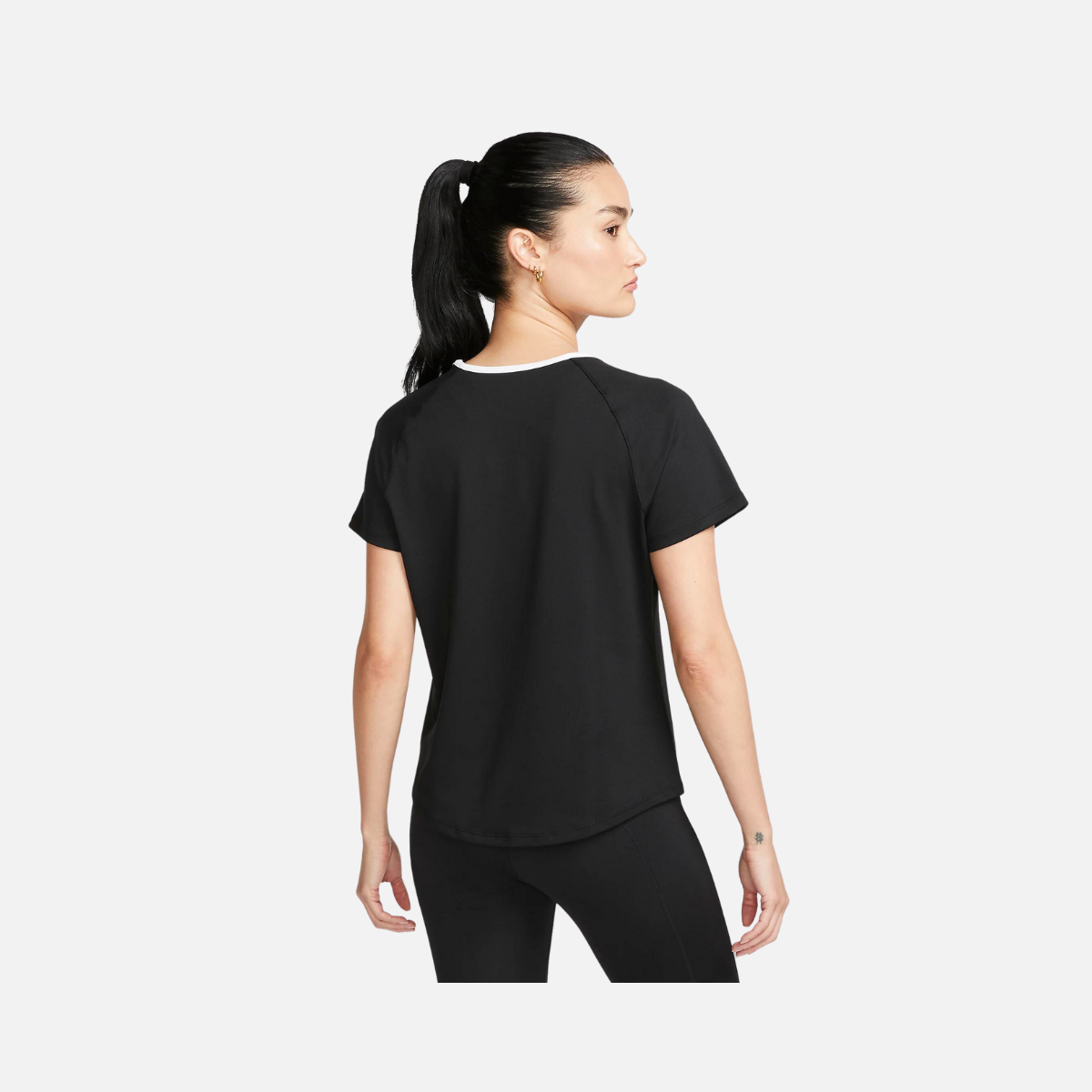 Nike Air Dri-FIT Women's Short-Sleeve Running Top -Black/White/White