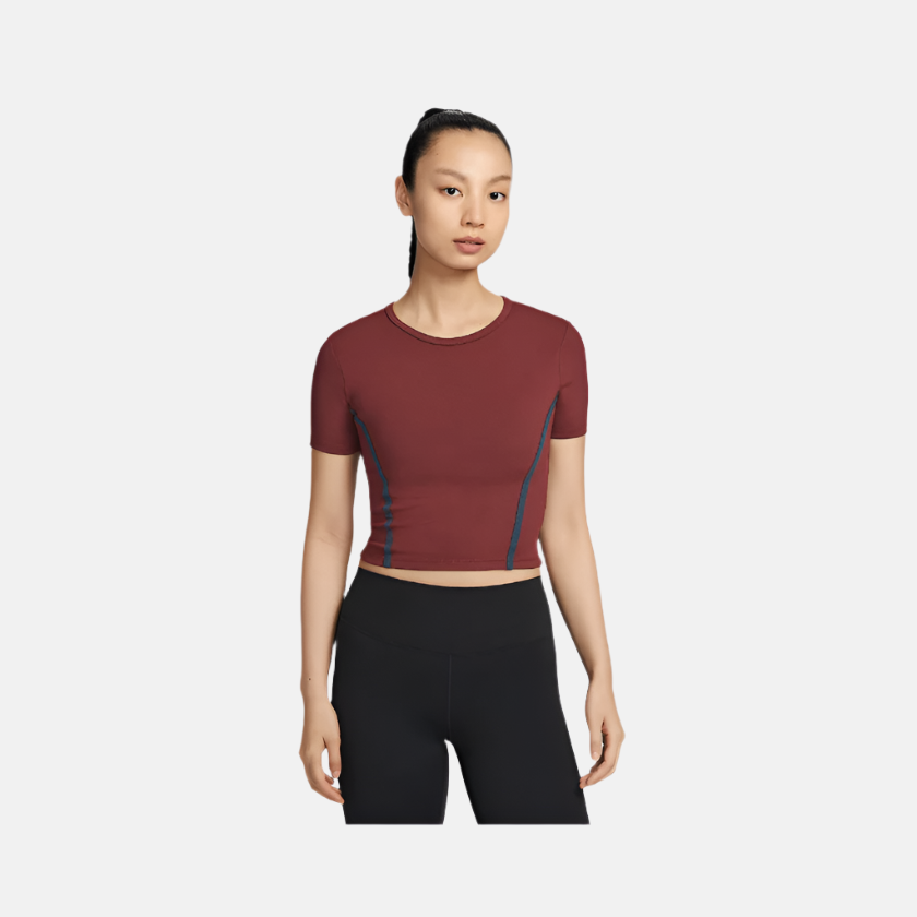 Nike One Fitted Dri-FIT Women's Short-Sleeve Top - Dark Team Red/Armoury Navy/Black