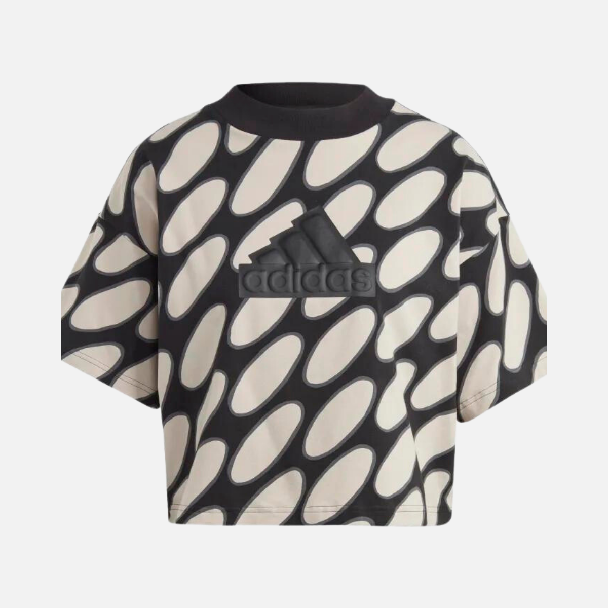 Adidas Marimekko future lcons 3 Stripes Women Sportswear T-Shirt -Light Brown/Black/Grey Six
