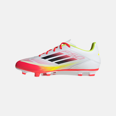 Adidas F50 Club Firm/Multi-Ground Football Shoes -Cloud White/Core Black/Solar Yellow