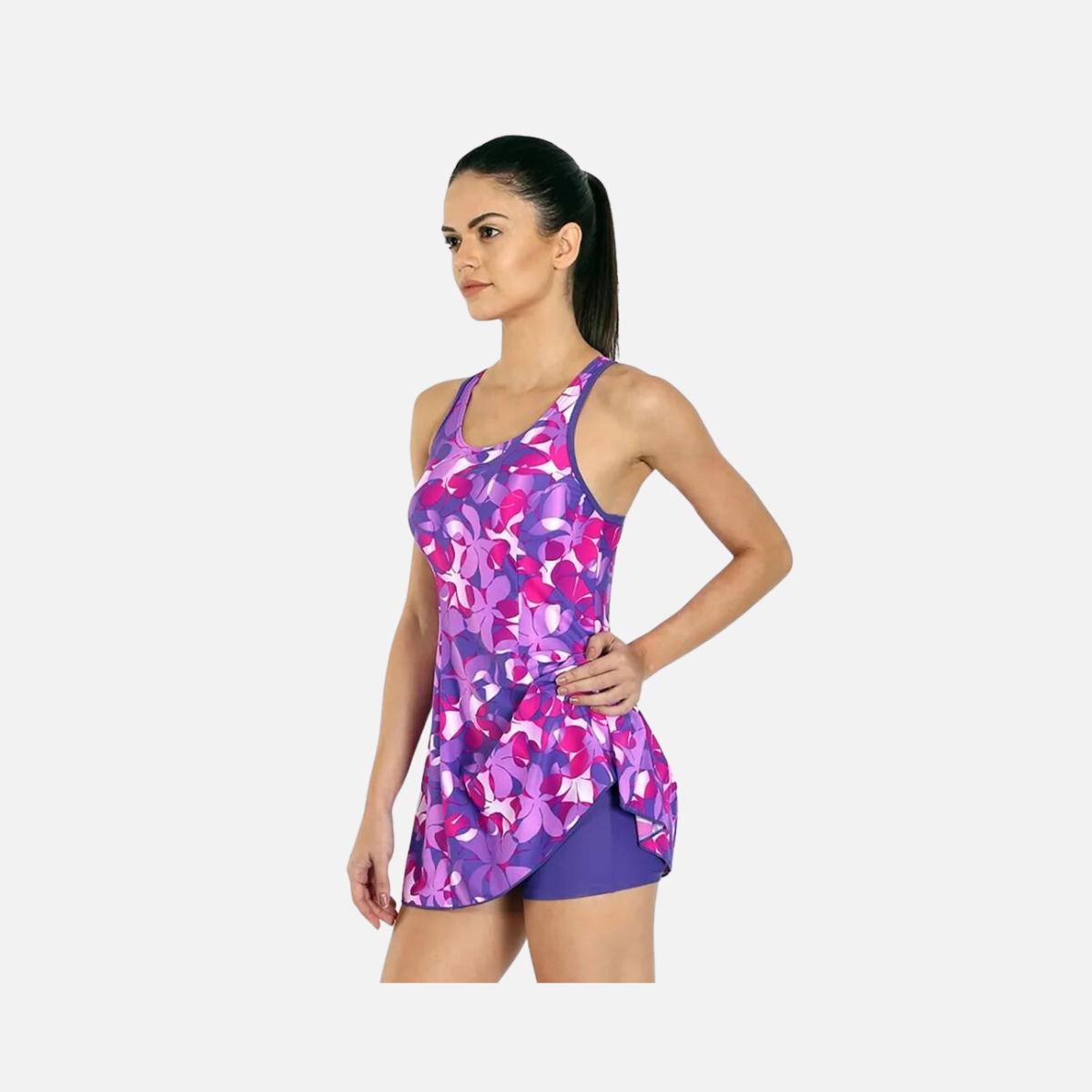 Speedo All Over Print Radial Radiance Women's Swimdress - Lava Red/Electric Pink/Tapestry